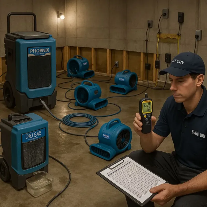 Structural Drying and Dehumidification process in Crawford County, WI